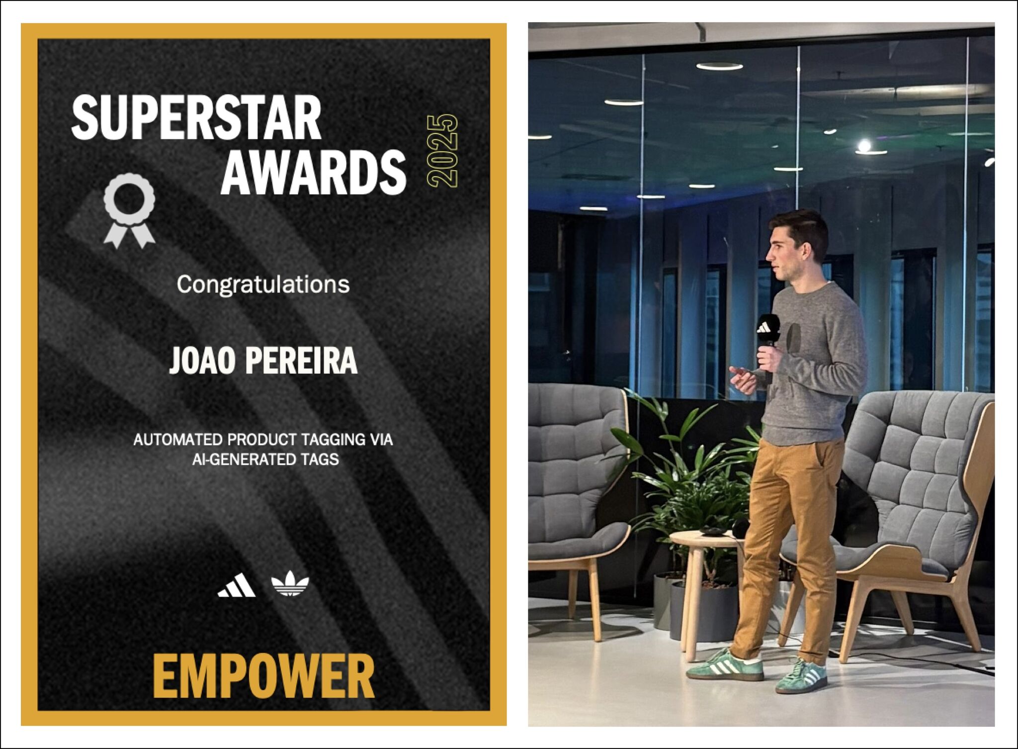 Man receiving an award